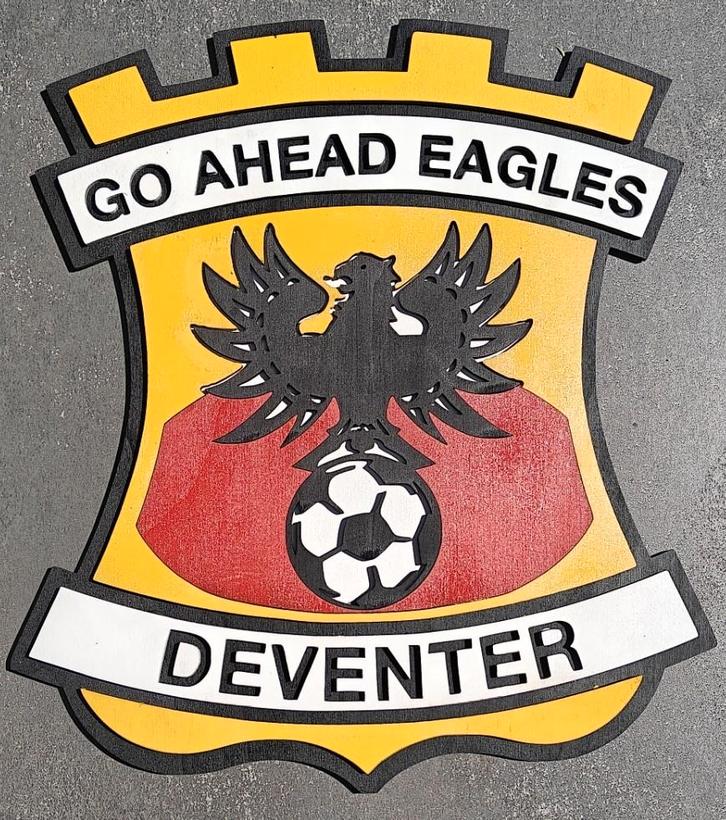 Go Ahead Eagles 3D logo van hout – 38 cm – Deventer, Verzamelen, Sportartikelen en Voetbal, Nieuw, Overige typen, Overige binnenlandse clubs