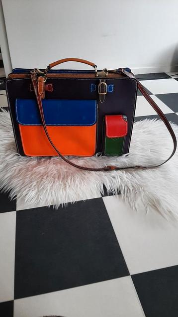 Multicolor Italiaanse leren school-akte- handtas beschikbaar voor biedingen