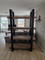 Roomdivider / vakkenkast – massief hout en metaal, Ophalen, 200 cm of meer, Zo goed als nieuw, Minder dan 150 cm