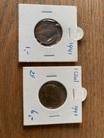 1 Cent Nederland 1941 & 1943, Ophalen of Verzenden, Koningin Wilhelmina, 1 cent, Losse munt