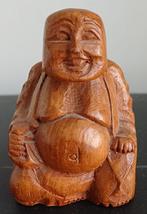 Houten boeddha beeldje van een dikke Boeddha, Huis en Inrichting, Woonaccessoires | Boeddhabeelden, Ophalen of Verzenden, Gebruikt