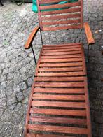 Frans Brocante ligstoel, Tuin en Terras, Tuinsets en Loungesets, Gebruikt, Hardhout, Tuinset, Ophalen