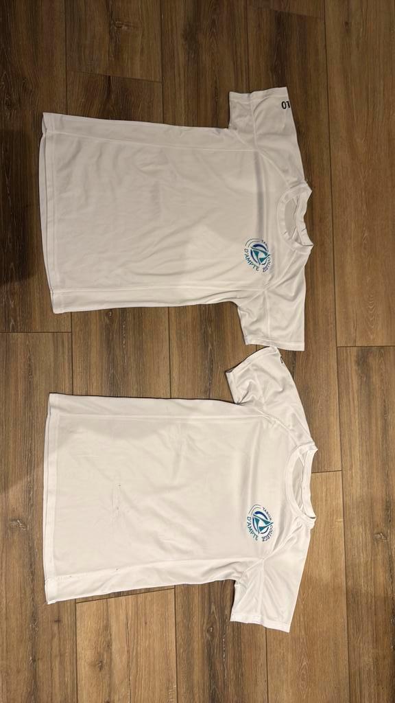 Gratis: 2x wit Tabor D’ampte gym shirt, Diversen, Schoolbenodigdheden, Gebruikt, Ophalen