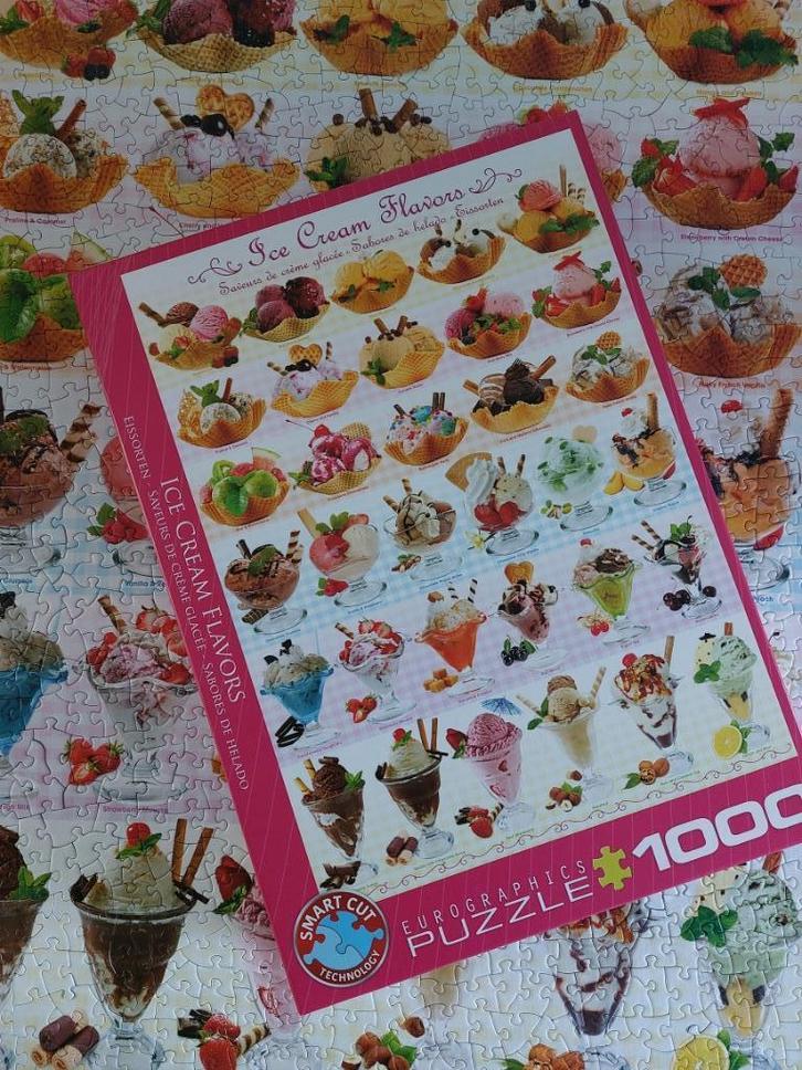 Eurographics legpuzzel IJscoupes 1000 stukjes, Hobby en Vrije tijd, Denksport en Puzzels, Zo goed als nieuw, Legpuzzel, 500 t/m 1500 stukjes
