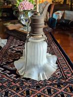 antieke Jugendstil hanglamp met rokkapje mat glas, Ophalen of Verzenden