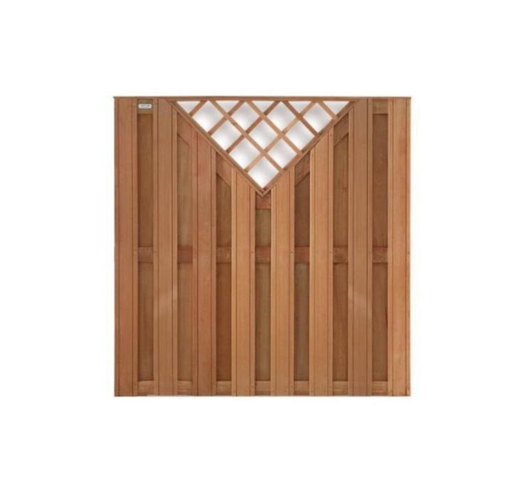 Tuinscherm met V-Trellis hardhout 180x180cm Recht, Tuin en Terras, Tuinschermen, Nieuw, Hout, 150 tot 200 cm, 150 tot 200 cm, Ophalen of Verzenden