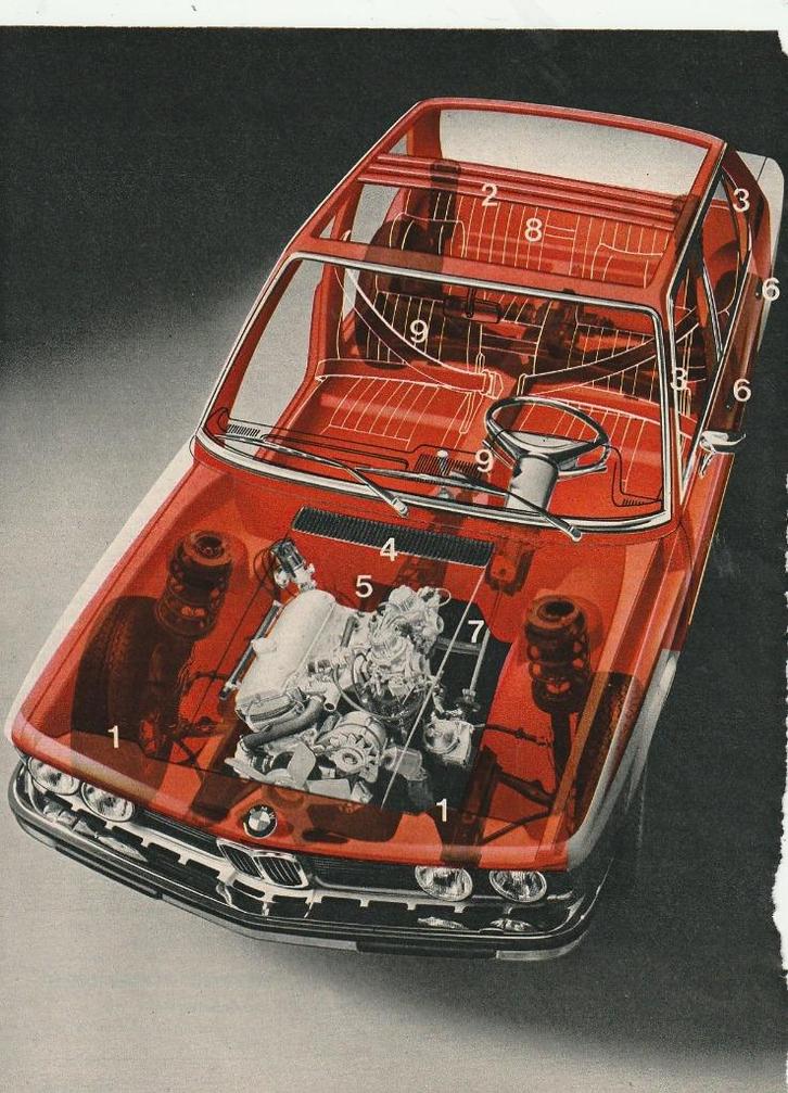 retro reclame 1974 BMW 520 auto echt heel veilig, Verzamelen, Retro, Overige typen, Verzenden