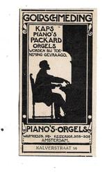 2x PIANO'S & ORGELS Advertenties uit 1912-1915 GOLDSCHMEDING, Verzenden, Gebruikt, Overige typen