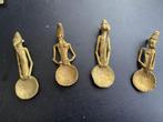 4 bronzen lepelgewichten voor het wegen van Akan Goudpoeder, Ophalen of Verzenden