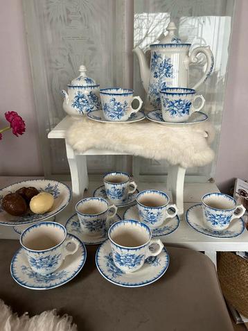 Olga SCM antiek blauw 8 pers koffie servies izgst beschikbaar voor biedingen