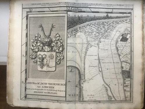 Delfland, Cruquius, Delflant’s  met Hoek van Holland, 1712, Antiek en Kunst, Kunst | Etsen en Gravures, Verzenden