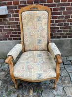 Antieke Stoel met Geweven Bekleding en Houten Frame, Antiek en Kunst, Ophalen