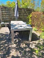 Stijlvolle tuintafel alu frame en leisteen blad, Tuin en Terras, Ophalen, Gebruikt, Rechthoekig, Aluminium