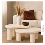 Organische salontafelset - crème-wit Action, Ophalen, Nieuw, Rond, Minder dan 50 cm