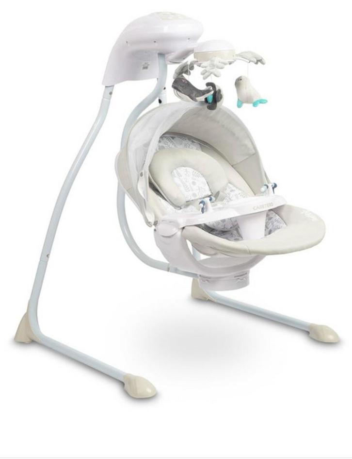 2-in-1 Babyswing & Schommelstoel - Caretero Raffi Grijs, Kinderen en Baby's, Wipstoeltjes, Nieuw, Schommelstoel, Overige merken