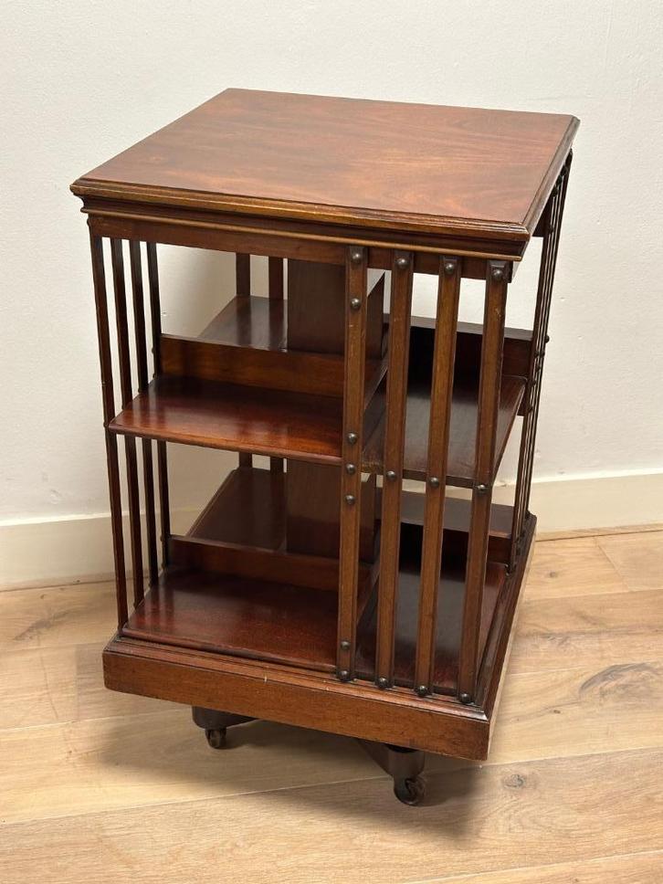 Antieke mahonie boekenmolen, Antiek en Kunst, Antiek | Kantoor en Zakelijk, Ophalen of Verzenden