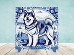 Alaskan Malamute Delfts Blauwe tegel incl houder, Ophalen of Verzenden, Nieuw