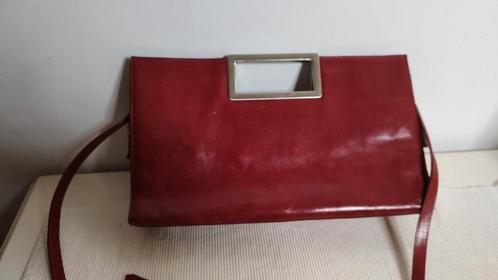 K532 ICCI damestas rood-bruin leder in zeer goede staat, Sieraden, Tassen en Uiterlijk, Tassen | Damestassen, Gebruikt, Schoudertasje