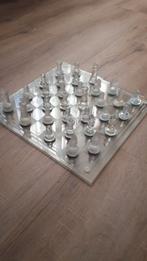 Glazen Schaakspel - Mooi en Elegant! 35x35 cm., Huis en Inrichting, Woonaccessoires | Overige, Ophalen, Zo goed als nieuw
