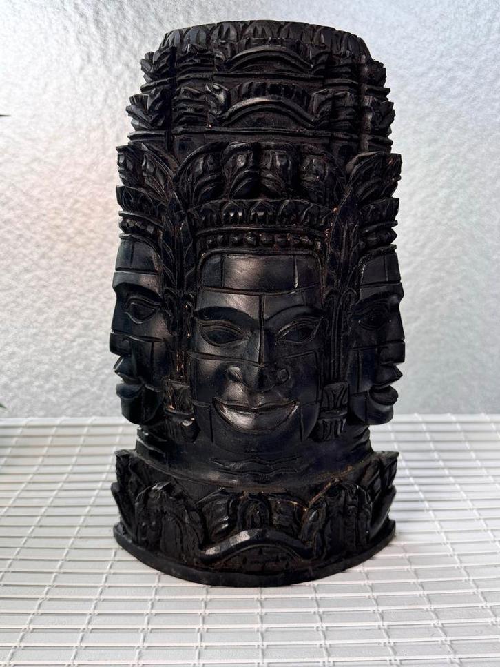 Khmer Boeddha Brahma Cambodja Beeld Houtsnijwerk, Antiek en Kunst, Kunst | Beelden en Houtsnijwerken, Ophalen of Verzenden