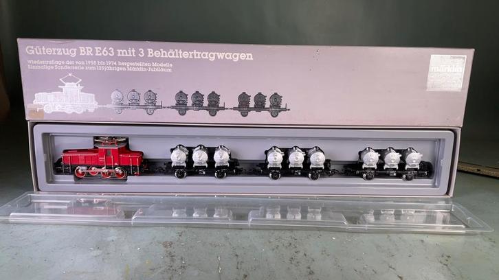 Marklin ho 2874 Goederentreinset Eloc + 3 wagens Jubileumset, Hobby en Vrije tijd, Modeltreinen | H0, Zo goed als nieuw, Wagon