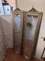 Twee grote spiegels zilveren rand kuifspiegels passpiegel, Antiek en Kunst, Ophalen, Rechthoekig