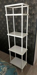 Wit metalen rek, stellingkast, open kast, Ikea (prj), Huis en Inrichting, Kasten | Stellingkasten, Ophalen, Gebruikt