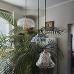 Vintage kristalglazen hanglampen., Huis en Inrichting, Lampen | Hanglampen, Ophalen of Verzenden, Zo goed als nieuw, Minder dan 50 cm