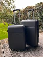 Rolkoffer set Hema, donkergrijs, trolley, koffer., Ophalen, Uitschuifbare handgreep, Hard kunststof, 45 tot 55 cm