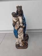 Gekleurde houten sculptuur Madonna en Kind, Verzenden