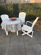3 tuinstoelen incl. Tafel, Ophalen, Gebruikt, Kunststof, Verstelbaar