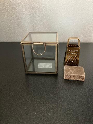 Deco set Amberblokje -mini rasp in box zwart of goud Nieuw beschikbaar voor biedingen