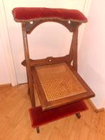 Mooie houten bidstoel met rode bekleding, Ophalen of Verzenden