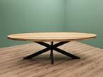 Eettafel Mangohout | Ovaal | 180cm | 200cm | 220cm | 240cm |, Metaal, Industrieeel, Ophalen of Verzenden, Vijf personen of meer