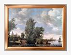 RIJKSMUSEUM SALOMON J. VAN RUYSDAEL 'VEERPONT' LINNEN REPRO, Antiek en Kunst, Ophalen