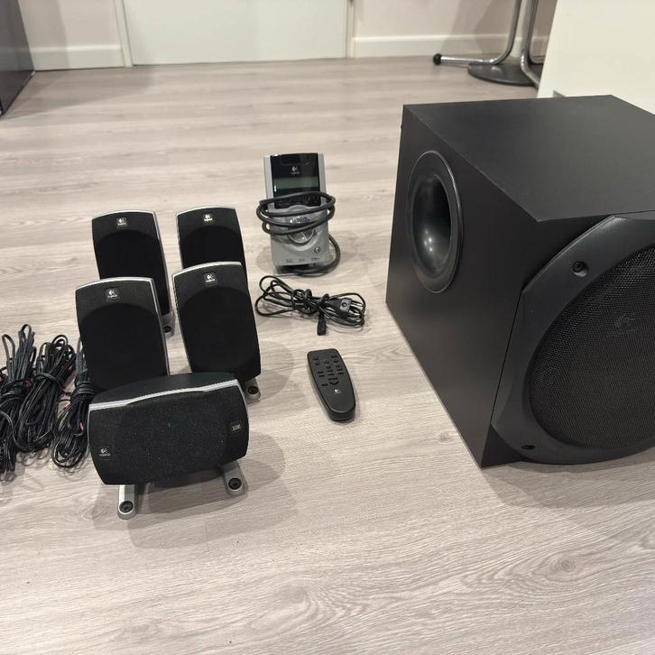Logitech Z-5500 speakersysteem – volledig werkend, Computers en Software, Pc speakers, Gebruikt, Audiokanaal 5.1, Ophalen of Verzenden