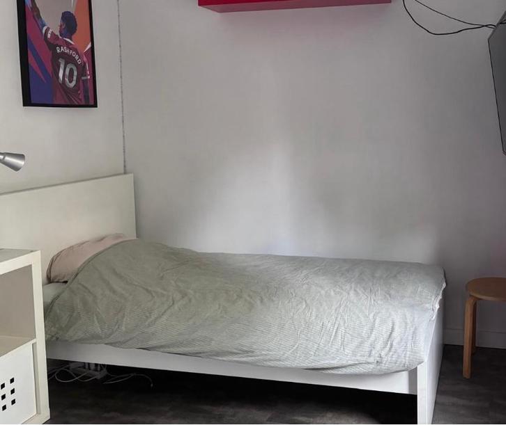 Ikea bed Malm 90x200, Huis en Inrichting, Slaapkamer | Bedden, Gebruikt, Eenpersoons, 90 cm, Hout, Wit, Ophalen