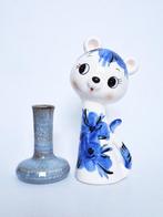 Vintage beeld beeldje kat katten retro keramiek blauw wit, Verzamelen, Beelden en Beeldjes, Ophalen, Zo goed als nieuw, Dier
