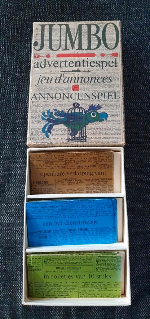 Vintage Jumbo Advertentiespel - Zeldzaam!, Hobby en Vrije tijd, Gezelschapsspellen | Kaartspellen, Gebruikt, Een of twee spelers