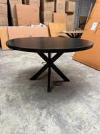 Eettafel zwart mango rond 120cm incl. spinpoot, Huis en Inrichting, Tafels | Eettafels, Ophalen, Rond, Nieuw, Vier personen