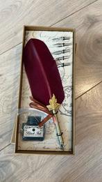 Kaligrafie set paarse veer, Ophalen of Verzenden, Zo goed als nieuw