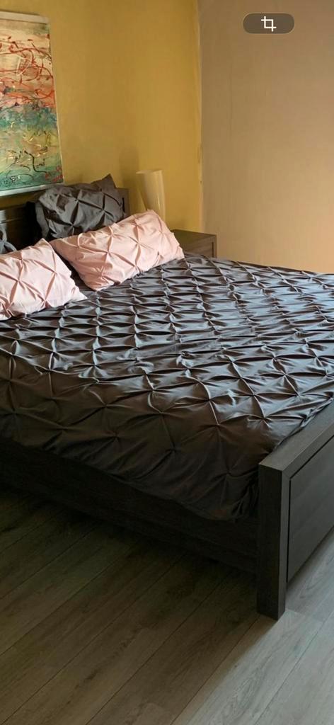 Optidee bedovertrek 240x220 2x gebruikt grijs, Huis en Inrichting, Slaapkamer | Complete slaapkamers, Zo goed als nieuw, Tweepersoons