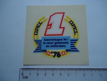 sticker 1976 OPEL DEALER garage autobedrijf kadett manta -=- beschikbaar voor biedingen