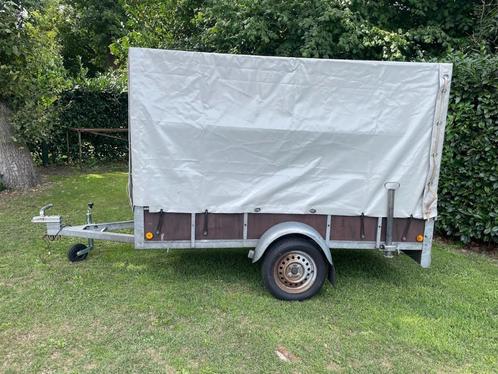 aanhangwagen met huif ongeremd 257*132*150 cm hoog, Auto diversen, Aanhangers en Bagagewagens, Gebruikt, Ophalen