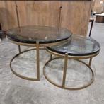 Ronde Salontafel Cleo Gegoten glas en ijzer van Richmond, Huis en Inrichting, Ophalen, 50 tot 100 cm, ., Rond