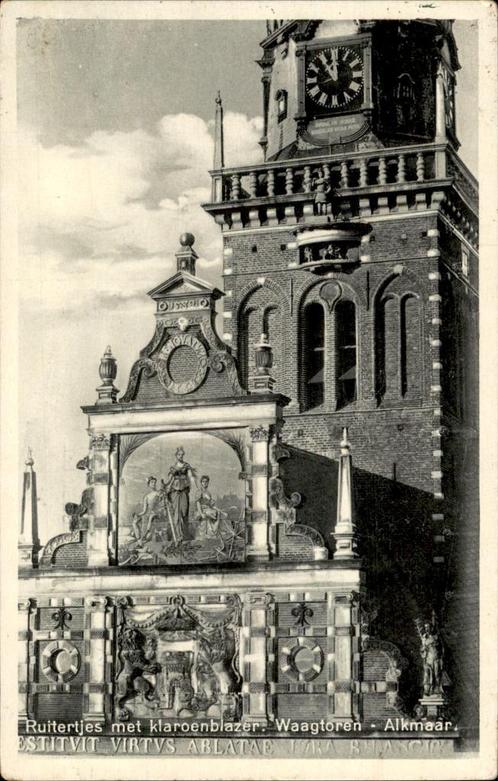 Alkmaar  Waagtoren st 1939, Verzamelen, Ansichtkaarten | Nederland, Gelopen, Noord-Holland, 1920 tot 1940, Ophalen of Verzenden