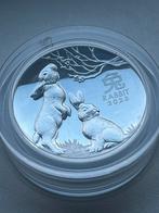 Lunar 3 - 5oz high reliëf year of the rabbit zilver - 388 st, Postzegels en Munten, Munten | Oceanië, Zilver, Ophalen of Verzenden