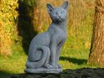 Zittende Kat - Steen - 40 cm - Tuinbeeld, Ophalen of Verzenden, Steen, Dierenbeeld
