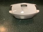Retro jaren 50 Le Creuset/Loewe braadpan 38/26cm., Ophalen of Verzenden, Zo goed als nieuw, Gietijzer, Koekenpan of Braadpan