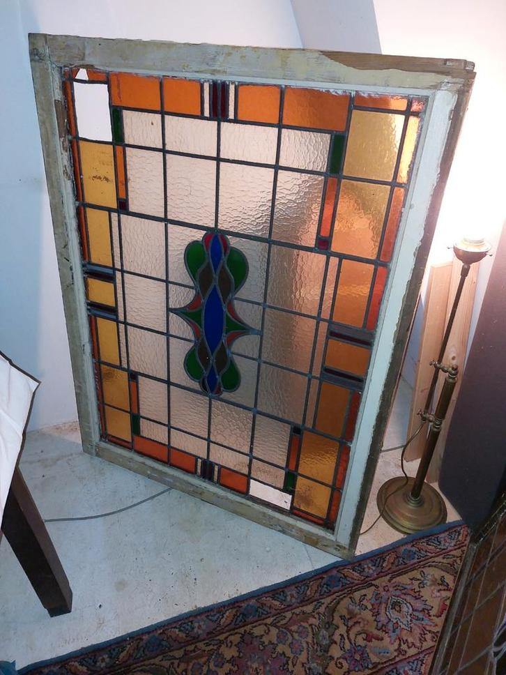 2 Glas in Lood Ramen, Doe-het-zelf en Verbouw, Glas en Ramen, Gebruikt, Gevelraam of Ruit, 80 tot 120 cm, 80 tot 120 cm, Glas in lood